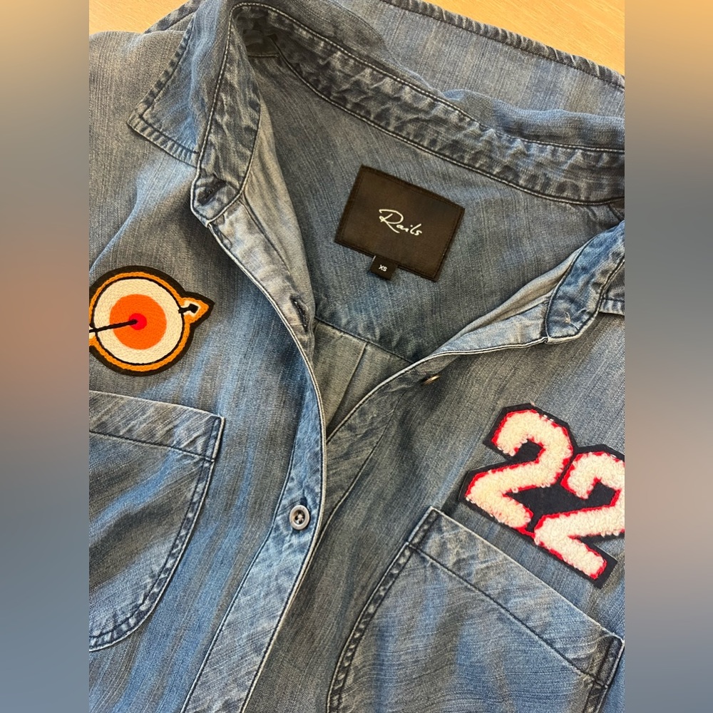 Rails Patchwork Chambray Button Down - image 5